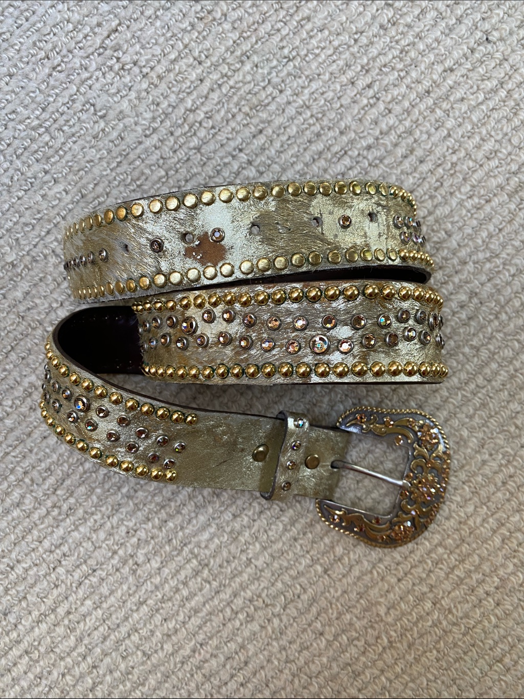 Jose Luis Gold Horse Hair Embellished Belt